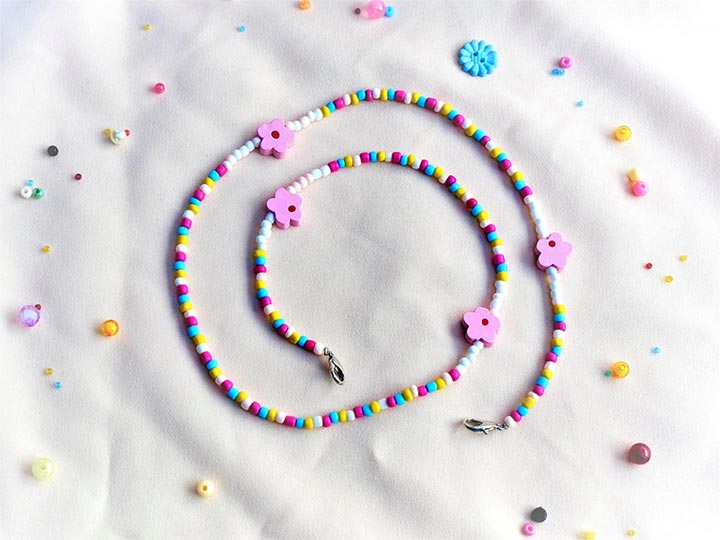 Pink handmade necklace